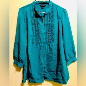 🧿SALE🧿 Banana Republic Monsoon Teal Blouse M